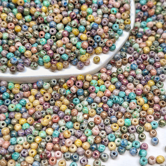[S526] 3mm Picasso Glass Beads