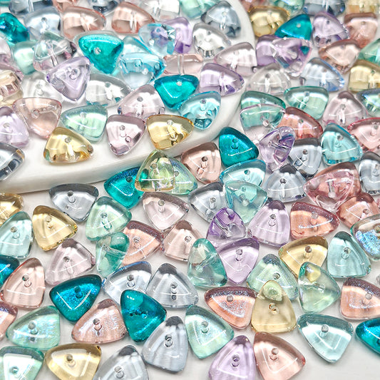 [B383] 10*12mm Triangle Chip Glass Beads