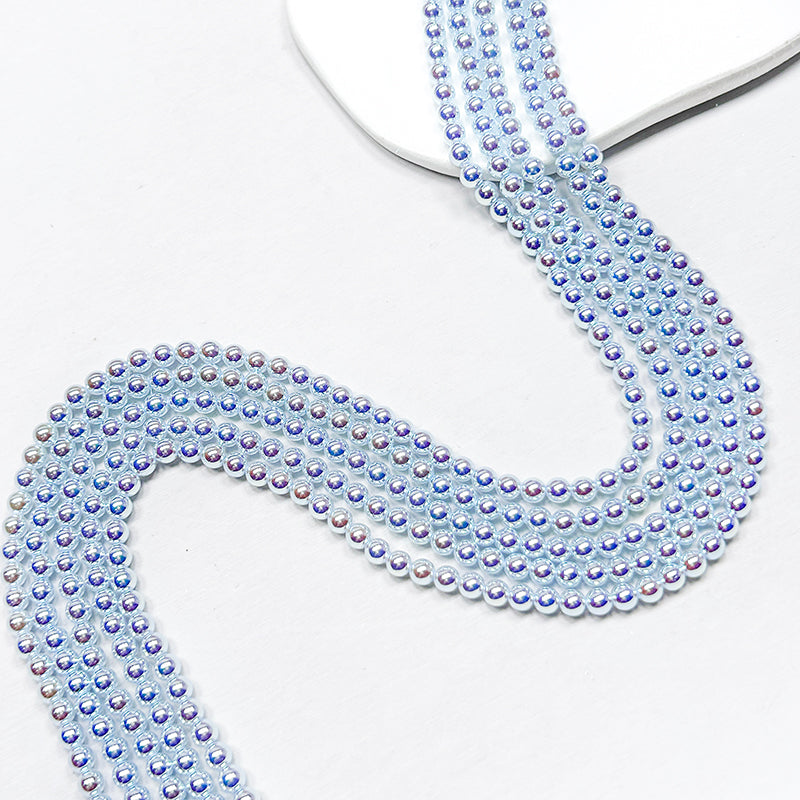 New!🆕🧚‍♀️[B387] 4mm Akoya Style Mirror-Luster Glass Pearl Beads