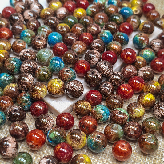 Sale🔥🆕[B391] 10mm Oil Painting Glass Beads iii
