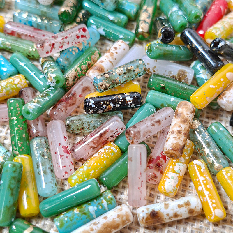 New!🆕[S563] 4*13mm Picasso Tube Beads