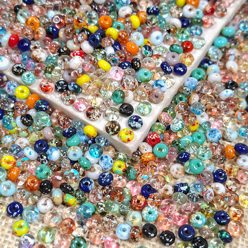 [S564] 4mm Picasso Donut Beads