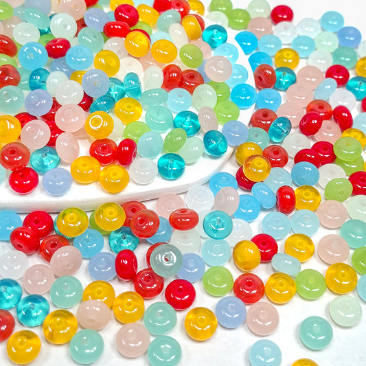 🌈🍩New!🆕[S584] 8mm Rainbow Donuts Beads