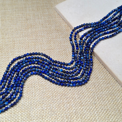 New!🆕[N147] 3mm Natural Lapis lLazuli Faceted Beads String