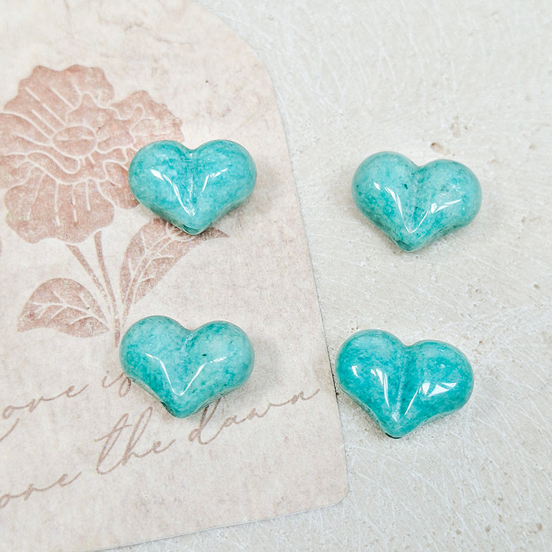 New!🆕[N150] 15*12mm Natural Amazonite Heart Beads