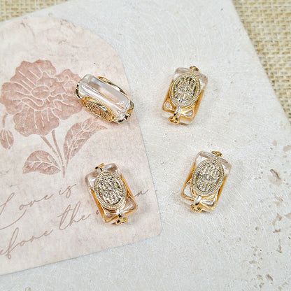 [E340] Clear Quartz Copper Charm