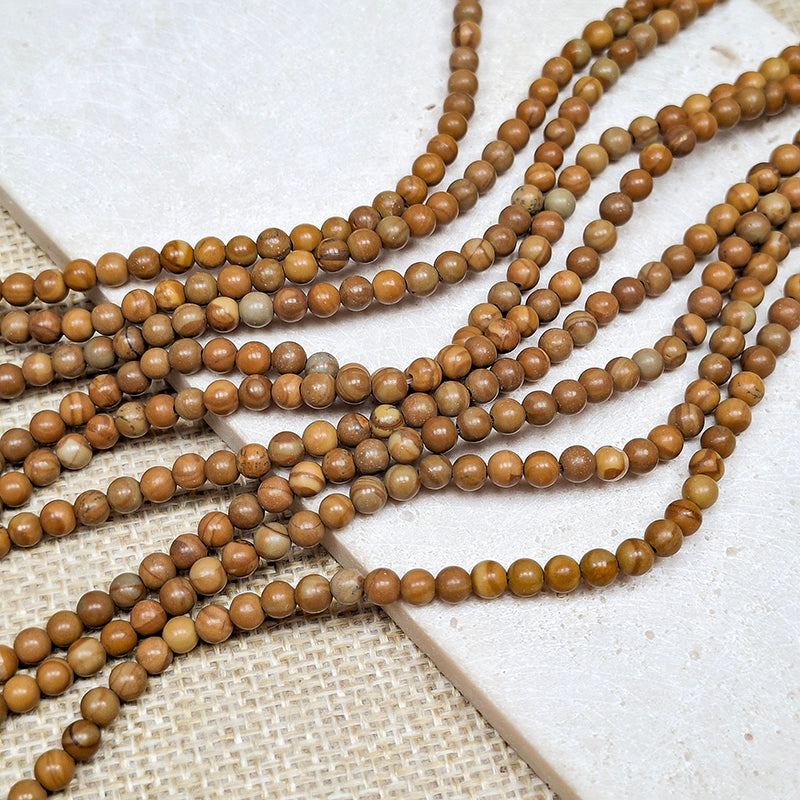 New!🆕[N173] 4mm Natural Wood Jasper Beads