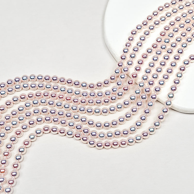 🧚‍♀️New!🆕[B429] 4mm Akoya Style Mirror-Luster Glass Pearl Beads