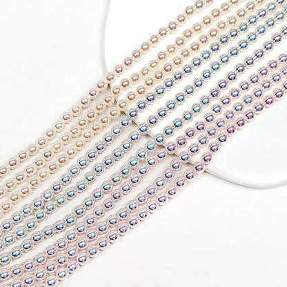 🧚‍♀️New!🆕[B429] 4mm Akoya Style Mirror-Luster Glass Pearl Beads