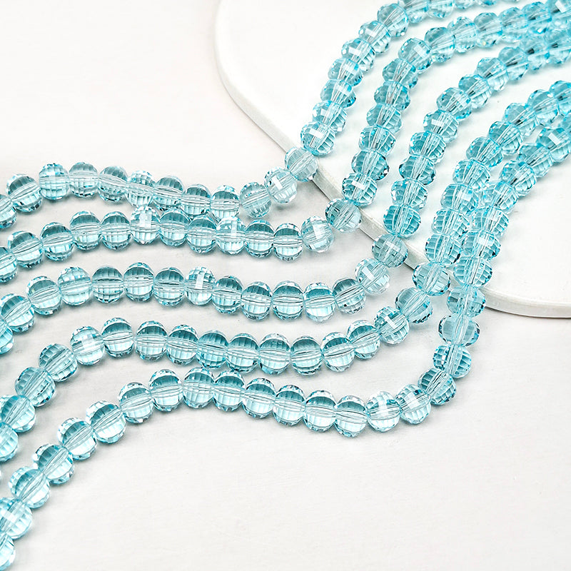 New!🆕[B456] 8mm Melon Faceted Glass Beads String