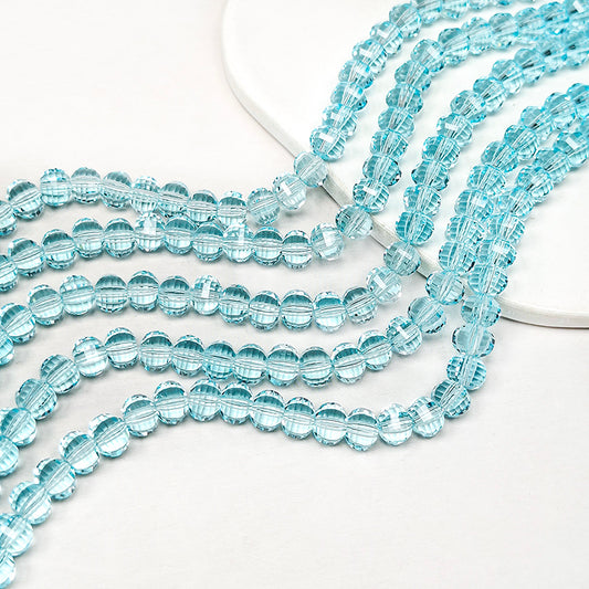 New!🆕[B456] 8mm Melon Faceted Glass Beads String