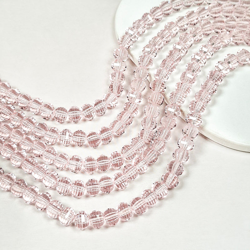 New!🆕[B456] 8mm Melon Faceted Glass Beads String
