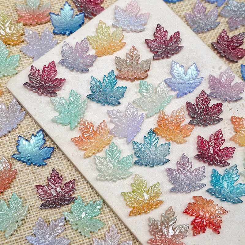 🍁[B444] 20mm Maple Leaves (Glass)