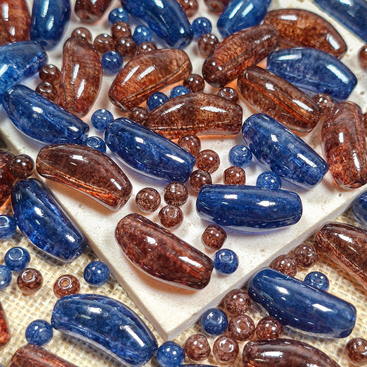 New!🆕[B459] Amber Azure (11*25mm Half Bangle Beads)
