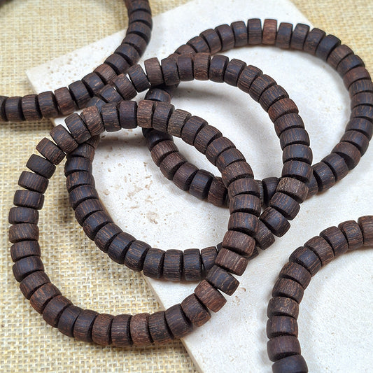 New!🆕[N152] 5*9mm Fragrant Rosewood Rondelle Beads Bracelet