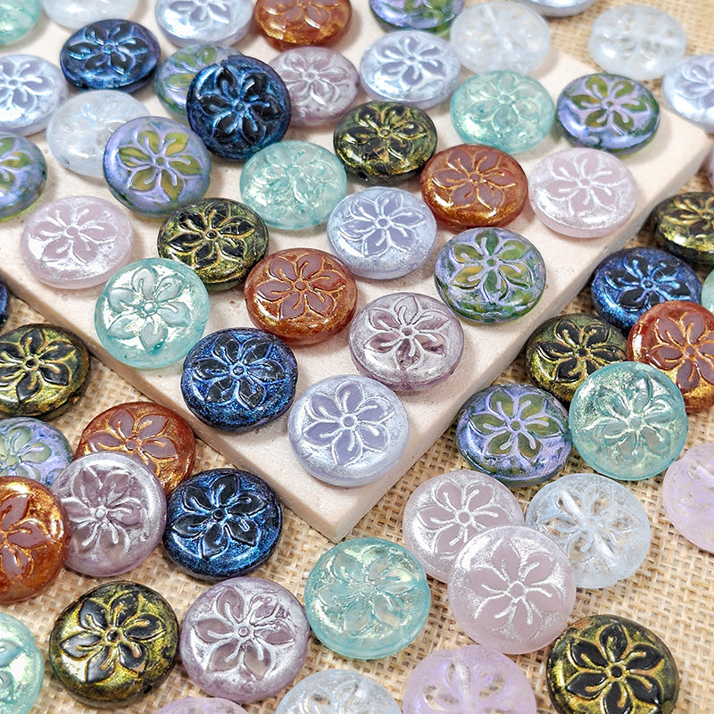 New!🆕[B491] Vintage Flora (18mm,Glass)
