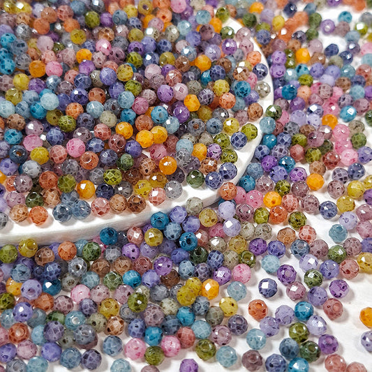 New!🆕[S662] Stained Glass (4mm Jelly Picasso Faceted Beads)