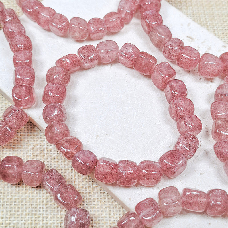 New!🆕[N163] Strawberry Quartz Freeform Bracelet (9~10mm)