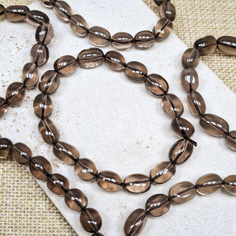 New!🆕[N165] Smoky Quartz Oval Bead Bracelet