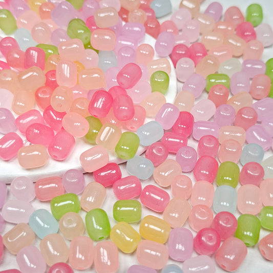 New!🆕[B510] Watercolor Barrel Beads (10*7mm,Glass)