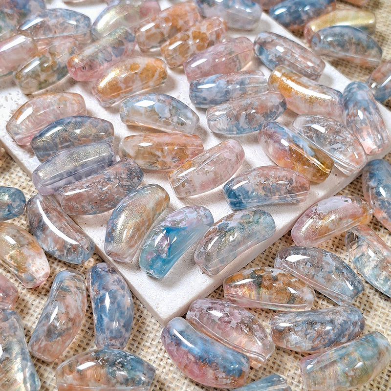 [B519] Galactic Bloom (11*25mm Half Bangle Beads)
