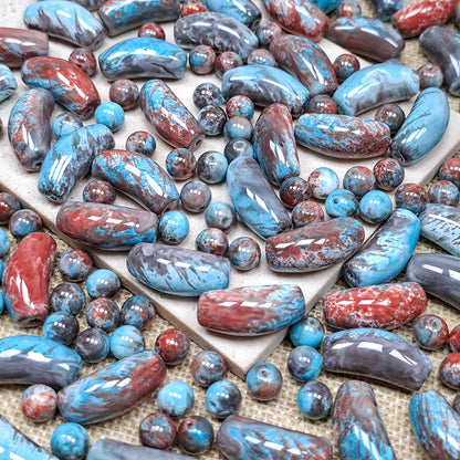 New!🆕[B513] Sky‑Ember Cradle (11*25mm Half Bangle Beads)