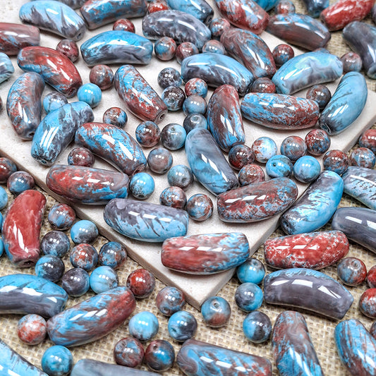 New!🆕[B513] Sky‑Ember Cradle (11*25mm Half Bangle Beads)
