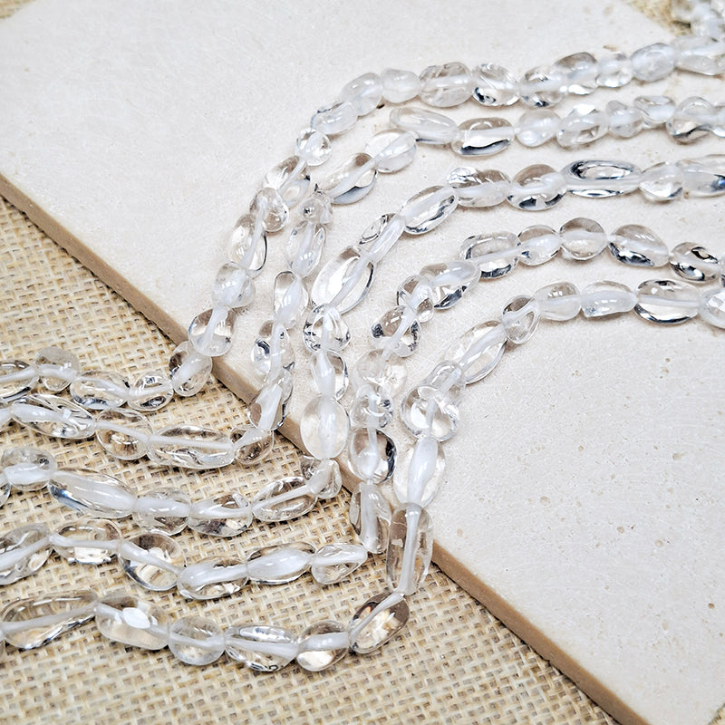 🆕[N171] Natural Clear Quartz Beads Strand（4-7mm）