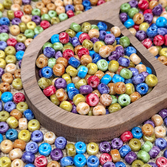 Sale!🆕[S693] Whimsical Picasso Cheerios (6*4mm,Glass)