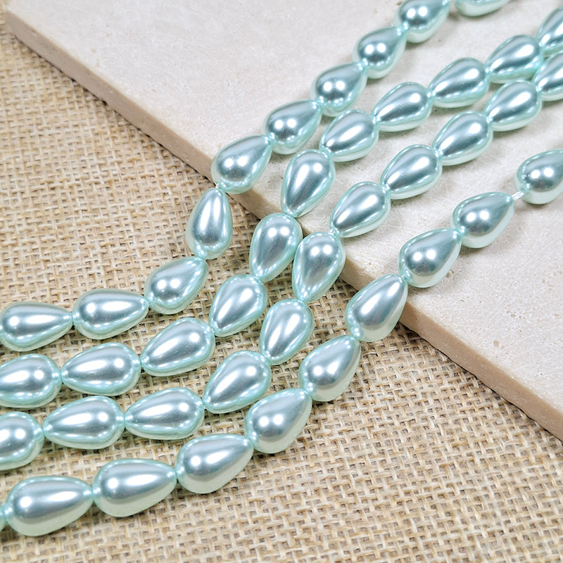 💧New!🆕[B529] High Gloss Teardrop Pearls (7*12mm, Glass)