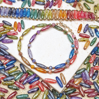 [S696] Jelly Picasso Rice Beads
