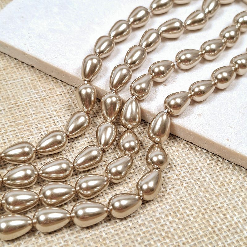 💧New!🆕[B529] High Gloss Teardrop Pearls (7*12mm, Glass)