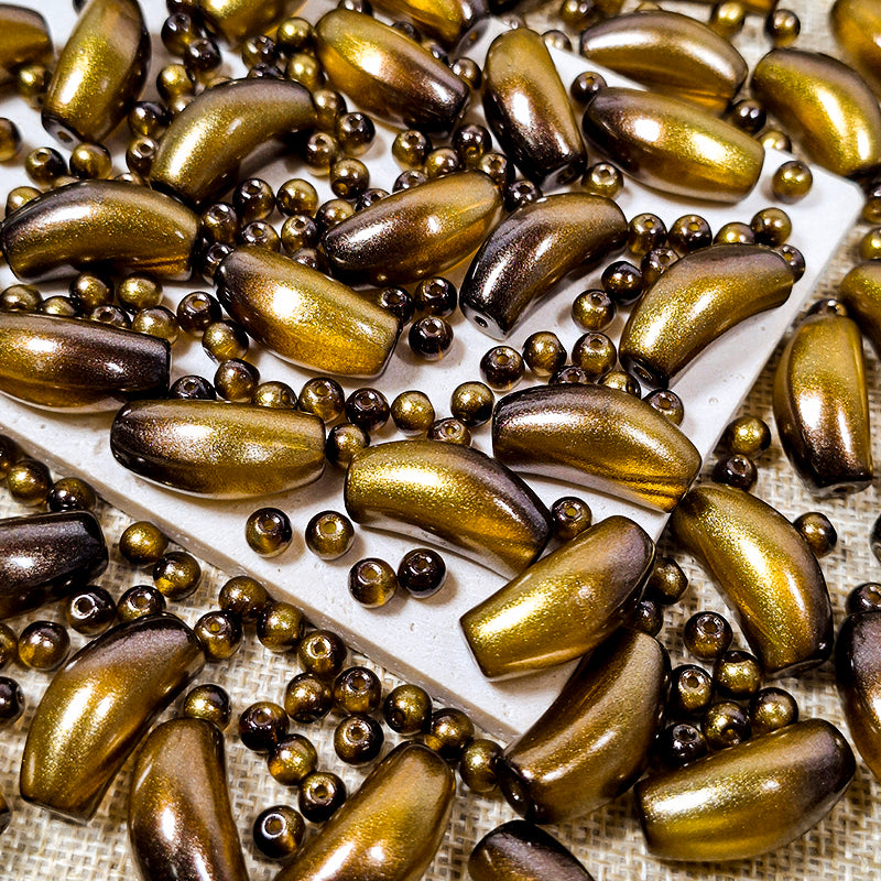 [B535] Gilded Horn (12*27mm Bangle Beads)