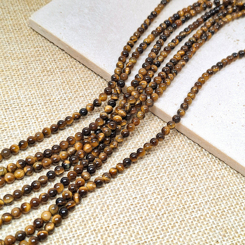 New!🆕[N182] 4*13mm Natural Tiger's Eye Tube Beads