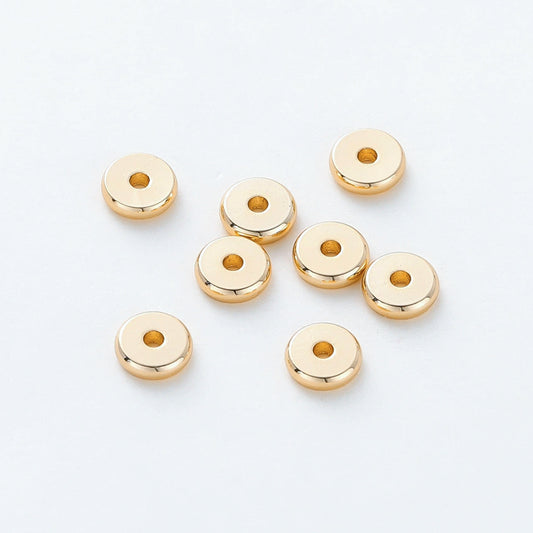 New!🆕[E366] 14K Gold Plated Brass Rondelle Beads