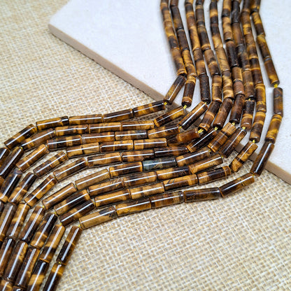 New!🆕[N182] 4*13mm Natural Tiger's Eye Tube Beads