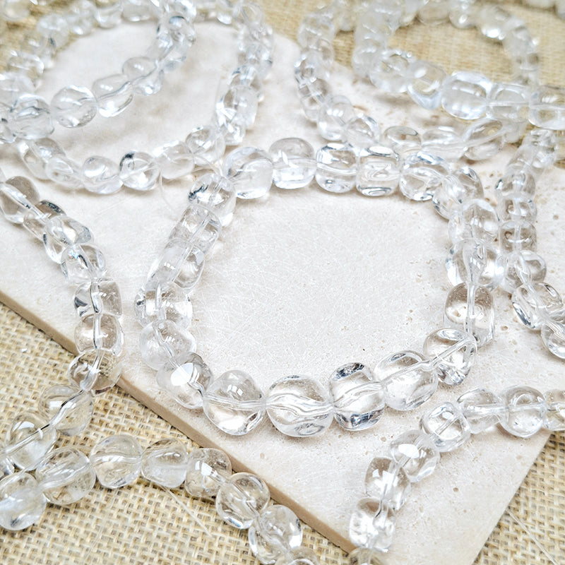 New!🆕[N183] Natural Clear Quartz Beads Bracelet (4-7mm)