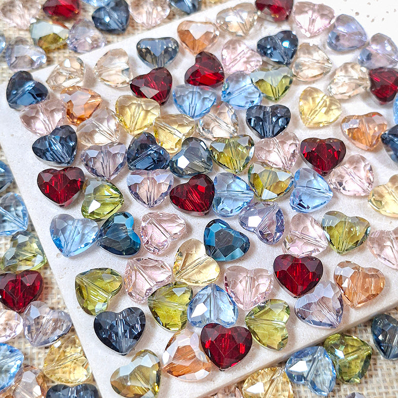 New!🆕[B558] Spectrum of Hearts (12mm*10mm, Glass)