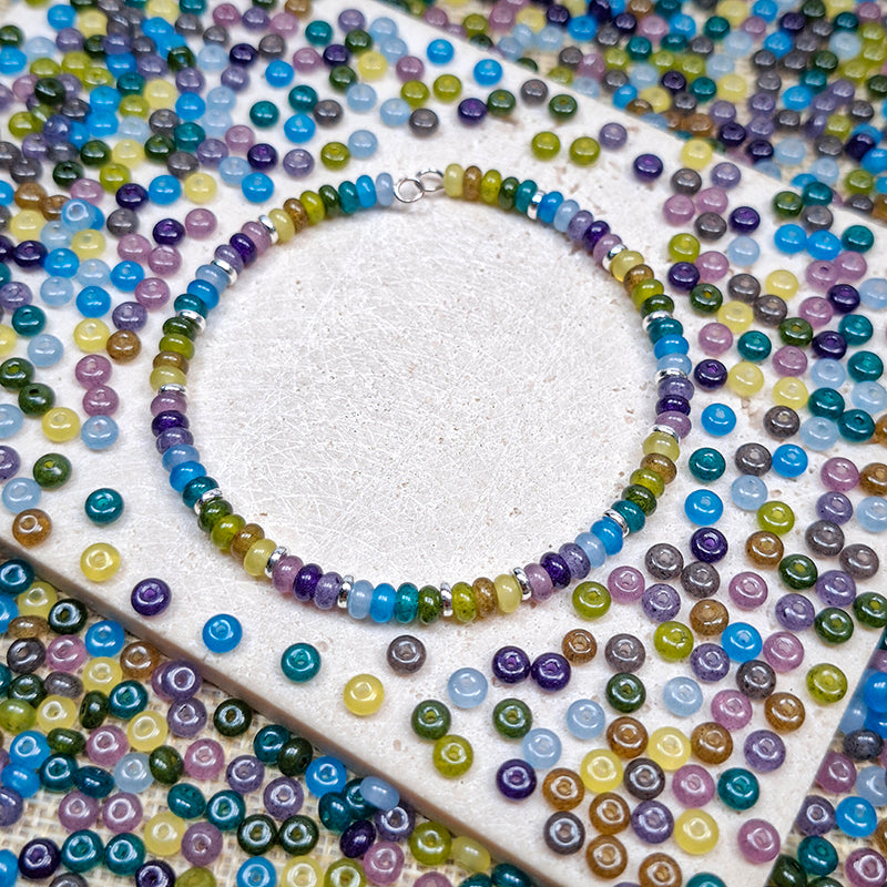 New!🆕[S730] Forest Sapphire (4mm Glass Donut Beads)
