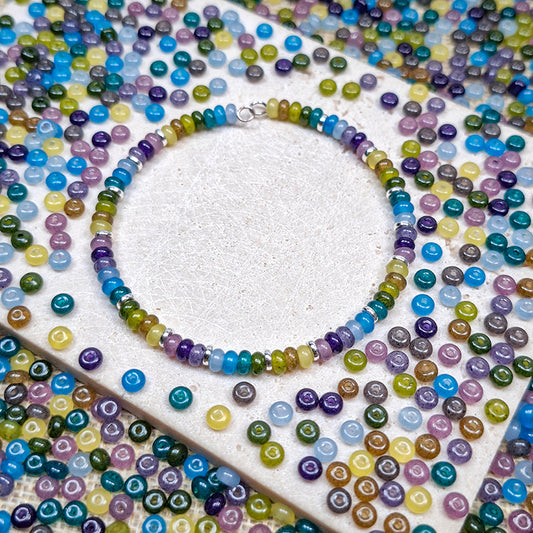 New!🆕[S730] Forest Sapphire (4mm Glass Donut Beads)