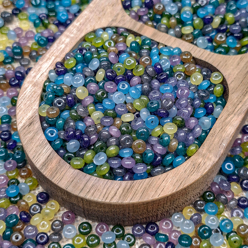New!🆕[S730] Forest Sapphire (4mm Glass Donut Beads)