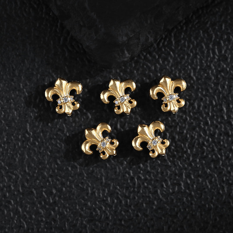 New!🆕[E379] 14K Gold Plated Brass Fleur De Lis Spacer Beads