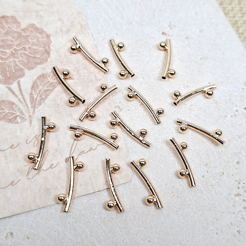 New!🆕[E382] Brass Curved Tube with Two Ball Ends