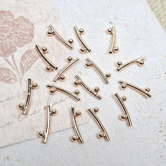 New!🆕[E382] Brass Curved Tube with Two Ball Ends