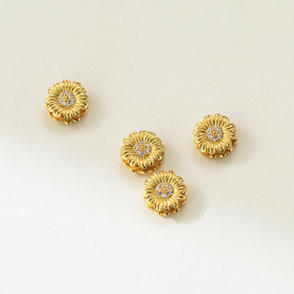 New!🆕[E383] 9mm Brass Daisy Spacer Beads