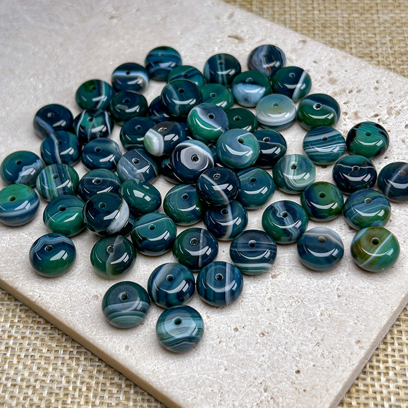 New!🆕[N195] 5*10mm Natural Green Sardonyx Donut Beads