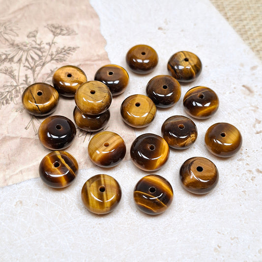 New!🆕[N197] 10mm Tiger's Eye Rondelle Beads