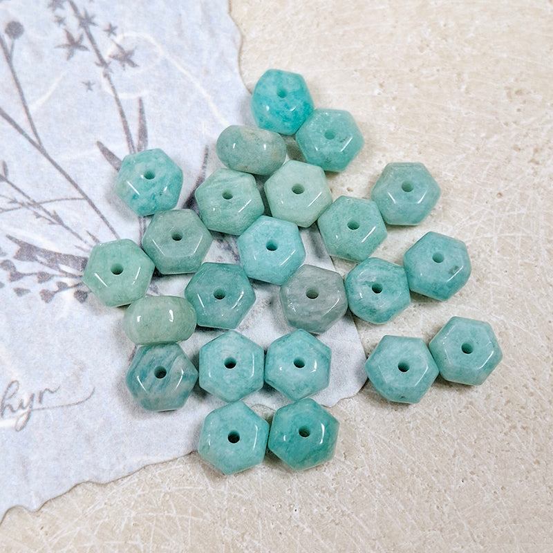 New!🆕[N216] 6*4mm Natural Amazonite Lantern Beads