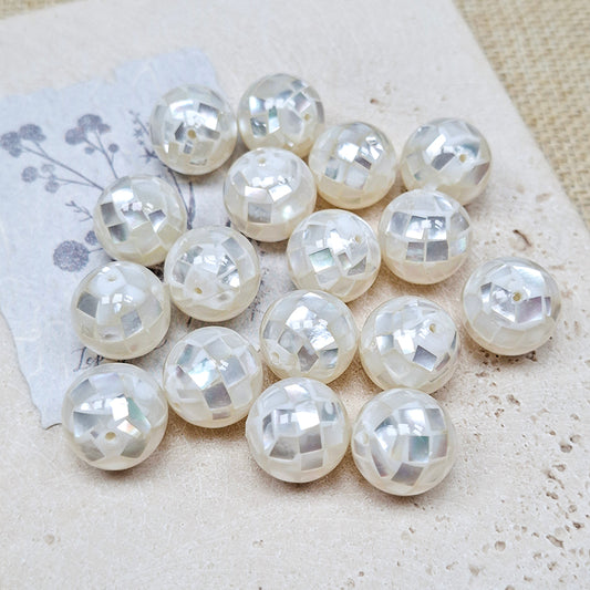 New!🆕[N200] 14mm Mosaic Natrural Shell Beads