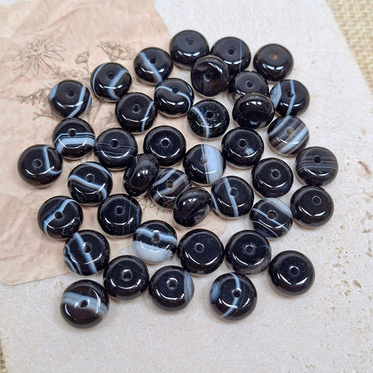 New!🆕[N201] 5*10mm Natural Agate Donut Beads